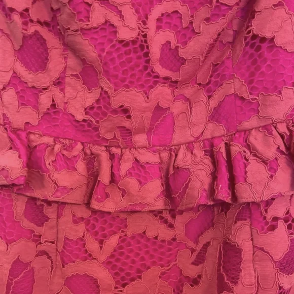 Lilly Pulitzer Hot Pink Lace Peplum Dress XS Summer Cocktail Party - Picture 8 of 11